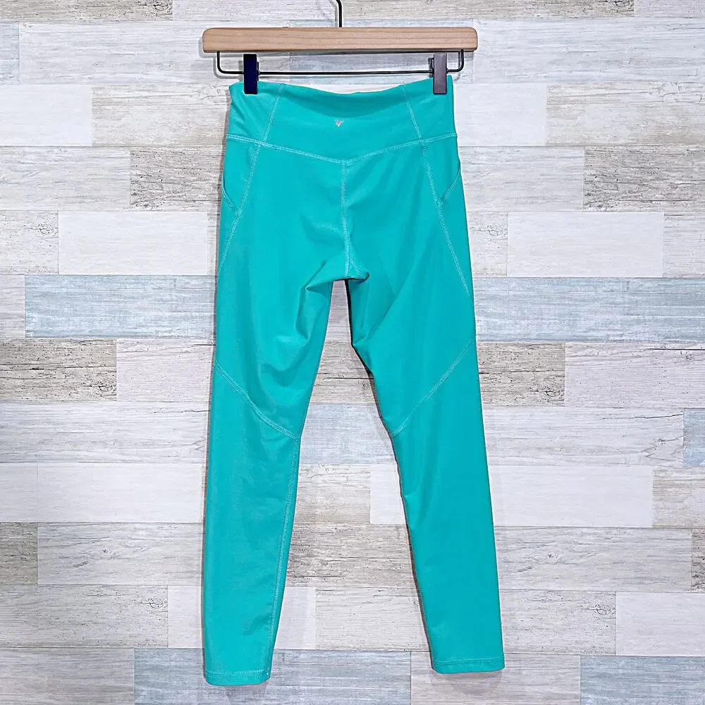 Old Navy Powersoft High Rise Side Pocket Leggings Blue Girls Go Dry Large 10 12